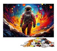 Puzzle per adulti 1000 pezzi Astronauta nell'universo colorato Decorazione per la casa Puzzle Regali di Natale 1000 pezzi (75x50 cm)