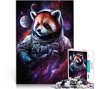 Puzzle per adulti, 1000 pezzi, astronauta spaziale, panda rossa, giocattolo educativo migliora la memoria per adolescenti dai 14 anni, 26 x 38 cm