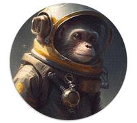 Puzzle per adulti 1000 pezzi, astronauta spaziale, scimmia, puzzle rotondo da 1000 pezzi, gioco interattivo per famiglie, adatto per età 14+, 67,5x67,5 cm