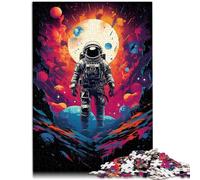 Puzzle per adulti, 1000 pezzi, astronauta su pianeta colorato, giochi di relax, passatempo, per adolescenti dai 14 anni, 50 x 75 cm