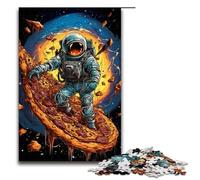Puzzle per adulti 1000 pezzi Astronauta sulla pizza. Ogni pezzo è unico. Gioco stimolante e divertente per tutta la famiglia. 75x50 cm.
