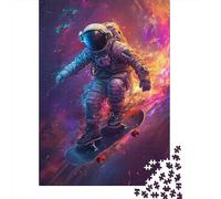Puzzle per adulti 1000 pezzi Astronauti su skateboard Puzzle di carta per adulti Giochi di puzzle sostenibili Regali di Halloween 1000 pezzi (38x26 cm)