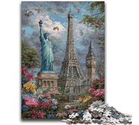 Puzzle per adulti 1000 pezzi Attrazioni mondiali difficili da completare ma divertenti e umoristici, regalo di compleanno, regali, arte murale 26x38cm