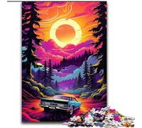 Puzzle per adulti 1000 pezzi auto al neon nella natura puzzle in legno, idea regalo per le vacanze, opera d'arte umoristica, opera d'arte dettagliata 1000 pezzi(50x75cm)