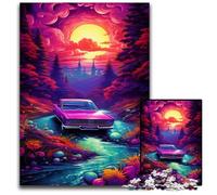 Puzzle per adulti 1000 pezzi Auto al neon nella natura Puzzle rompicapo, gioco per adulti, attività interattiva per famiglie 50x75CM/19,68x29,52 pollici