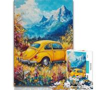 Puzzle per adulti 1000 pezzi Auto dipinto a olio Puzzle 1000 pezzi ammazza tempo durante le vacanze con poster abbinato e foglio di quiz 75x50cm