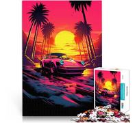 Puzzle per adulti, 1000 pezzi, auto sportive al neon, attività di pensiero, 26 x 38 cm, gioco educativo per compleanno, Natale, per adolescenti dai 14 anni in su