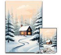 Puzzle per adulti 1000 pezzi "Baita invernale nel bosco" Puzzle impegnativi Attività divertente per la famiglia Sfida mentale Regalo perfetto per adolescenti 1000 pezzi (38x26 cm)