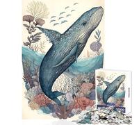 Puzzle per adulti 1000 pezzi Balena Meraviglioso giocattolo educativo Regali di Babbo Natale segreto Giochi divertenti Migliorare l'amore tra coppie Dimensioni 38x52cm