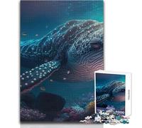Puzzle per adulti 1000 pezzi Balena nell'oceano Passatempo tranquillo e appagante Perfetto incastro Taglio di precisione Dimensioni giocattolo 38x52cm