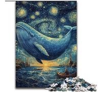 Puzzle per adulti, 1000 pezzi "Balene nel cielo notturno", puzzle per adulti per il divertimento in famiglia, perfetti per le vacanze, serate di gioco interattive (dimensioni 26x38cm)