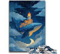 Puzzle per adulti 1000 pezzi Balene tra le nuvole Difficile e impegnativo con poster abbinato e foglio di quiz per età 14 26x38cm