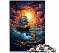 Puzzle per adulti 1000 pezzi Barca a vela al tramonto Giochi educativi a casa Giocattoli fai da te Regali per amici e familiari 14,96 "x 20,47"