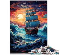Puzzle per adulti 1000 pezzi barca a vela al tramonto puzzle per gioco educativo sfida giocattolo idee regalo 14,96 "x 20,47"