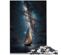Puzzle per Adulti 1000 pezzi Barca a vela Via Lattea Giochi educativi a Casa Giocattoli fai da te 26x38cm Adatto per la decorazione dell'ufficio