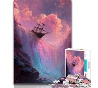 Puzzle per adulti 1000 pezzi Barca sulla scogliera 1000 pezzi per adulti, giochi educativi Decorazione per la casa Regalo di compleanno, regali, arte murale (dimensioni 75x50cm)