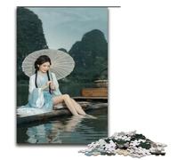 Puzzle per adulti 1000 pezzi Bella ragazza che gioca nell'acqua Puzzle in legno per bambini Gioco educativo 1000 pezzi (75x50 cm)