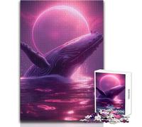Puzzle per adulti 1000 pezzi Bellissima balena al neon Gioco impossibile Taglio di precisione Regali di Babbo Natale segreto Dimensioni 38x52cm