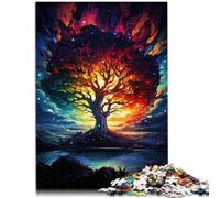 Puzzle per adulti, 1000 pezzi, bellissimo albero colorato, giocattolo educativo di compleanno, adatto per adolescenti dai 14 anni, 26 x 38 cm