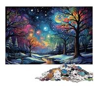 Puzzle per adulti 1000 pezzi Bellissimo paesaggio notturno Puzzle con poster abbinato e foglio di quiz 1000 pezzi (75x50 cm)