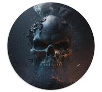 Puzzle per adulti 1000 pezzi Bellissimo teschio Puzzle rotondo 1000 pezzi Ideale come decorazione fai da te e regalo rompicapo 67,5x67,5 cm