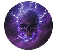 Puzzle per adulti 1000 pezzi Bellissimo teschio Puzzle rotondo 1000 pezzi Serata di giochi in famiglia, Decorazione per la casa e regalo per l'allenamento del cervello 67,5x67,5 cm