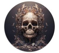 Puzzle per adulti 1000 pezzi Bellissimo teschio Puzzle rotondo da 1000 pezzi Gioco interattivo per famiglie, adatto per età 14+ 67,5x67,5 cm