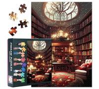 Puzzle per adulti, 1000 pezzi, biblioteca storica con vecchi ripiani in legno e impilamento di libri polverosi, puzzle di alta qualità, 1000 pezzi, per adulti (50 x 70 cm)