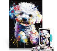 Puzzle per adulti 1000 pezzi Bichon Frise-Dog Art Puzzle educativo 26 x 38 cm gioco impegnativo e gioco di famiglia
