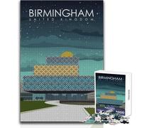 Puzzle per adulti 1000 pezzi Birmingham Travel Poster Gioco educativo per famiglie Modello di assemblaggio Regali di Babbo Natale segreto Dimensioni 38x26cm
