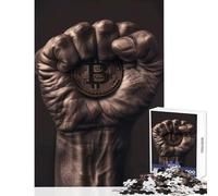 Puzzle per adulti 1000 pezzi Bitcoin in pugno chiuso Giocattoli fai da te Ottimo regalo per giochi Giochi rilassanti Interazione genitore-figlio Dimensioni 38x52cm