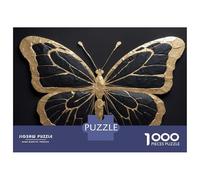 Puzzle Per Adulti 1000 Pezzi Black And Gold Butterfly Art Puzzle Rompicapo Gioco Difficile Regali Difficili Per Amici E Familiari 70x50cm/1000pcs