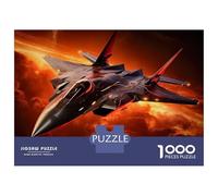 Puzzle Per Adulti 1000 Pezzi Black Fighter Jet in Fiery Sky Puzzle Per Adulti Gioco Rompicapo Vacanza A Casa Passatempo Per Compleanno, Natale 52x38cm/1000pcs