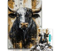 Puzzle per adulti 1000 pezzi Black Gold Bull Puzzle per adolescenti antistress Staycation Kill Time Migliora l'amore tra coppie 75x50cm