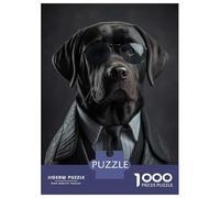 Puzzle Per Adulti 1000 Pezzi Black Labrador Mafia Boss Puzzle Per Adulti Gioco Rompicapo Migliora La Memoria Riduce Lo Stress Regali 52x38cm/1000pcs
