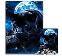 Puzzle per adulti, 1000 pezzi Black Panther Under The Moon, puzzle in cartone per adulti, gioco educativo, sfida giocattolo per adolescenti adulti, 26X38cm