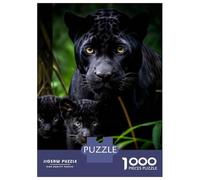 Puzzle Per Adulti 1000 Pezzi Black Panther With Cubs Puzzle Per Adulti Gioco Pratico Vacanza A Casa Passatempo Gioco Stimolante Regali 52x38cm/1000pcs