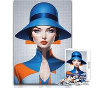 Puzzle per adulti 1000 pezzi, blu vibrante, Bauhaus Lady, rompicapo per famiglie, idee regalo per trascorrere il tempo libero, dimensioni 50x75cm