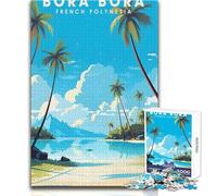 Puzzle per adulti 1000 pezzi Bora Bora Travel Gioco educativo per famiglie Modello di assemblaggio Regali di Babbo Natale segreto Dimensioni 38x52cm