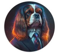 Puzzle per adulti 1000 pezzi Boss Dog Puzzle rotondo 1000 pezzi Serata di giochi in famiglia, arredamento per la casa e regalo per allenare la mente 67,5x67,5 cm