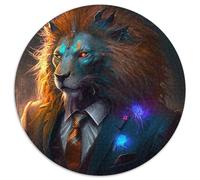 Puzzle per adulti, 1000 pezzi, Boss Lion, puzzle rotondo in cartone, rompicapo impegnativo per adolescenti, perfetto come decorazione per la casa o come regalo (67,5x67,5 cm)