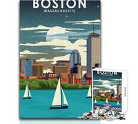 Puzzle per adulti 1000 pezzi Boston di notte Arte di viaggio Giochi rilassanti Vacanza a casa Uccidere il tempo Regali di Babbo Natale segreto Dimensioni 38x26cm