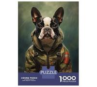 Puzzle Per Adulti 1000 Pezzi Boston Terrier Camo Jacket Puzzle Per Adolescenti Gioco Pratico Regali Per Donne Regali Di Natale Compleanno 38x26cm/1000pcs