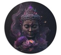 Puzzle per adulti 1000 pezzi Buddha, puzzle rotondo da 1000 pezzi, ideale come decorazione fai da te e come regalo rompicapo, 67,5x67,5 cm.