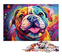Puzzle per adulti 1000 pezzi Bulldog colorato Puzzle per adulti Carta Puzzle Decorazione per la casa 1000 pezzi (38x26 cm)