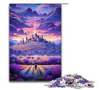 Puzzle per adulti 1000 pezzi Campi di lavanda in Provenza Francia 12 puzzle Ogni pezzo è unico Gioco divertente e stimolante per tutta la famiglia 1000 pezzi (75x50 cm)