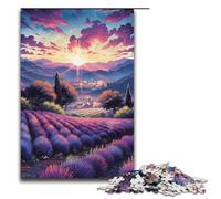 Puzzle per adulti 1000 pezzi Campi di lavanda in Provenza Francia Puzzle di carta per bambini Gioco educativo 1000 pezzi (38x26 cm)