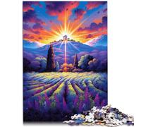 Puzzle per adulti 1000 pezzi Campi di Lavanda Provenza Francia Gioco Stimolante Eccellente Regalo di Natale 14,96 "x 20,47" per adolescenti 14+