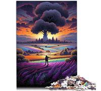 Puzzle per adulti 1000 pezzi Campi di Lavanda Provenza Francia Puzzle - Gioco stimolante per adolescenti dai 14 anni e oltre 26 x 38 cm