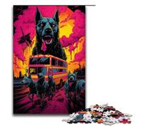 Puzzle per adulti 1000 pezzi Cane accanto a camion dei pompieri Puzzle Ogni pezzo è unico - Gioco divertente e stimolante per tutta la famiglia 1000 pezzi (75x50 cm)